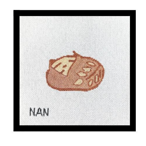 Hand-Painted Needlepoint Canvas - Sourdough Loaf on 18 Canvas | Perfect for Bakers & Stitchers