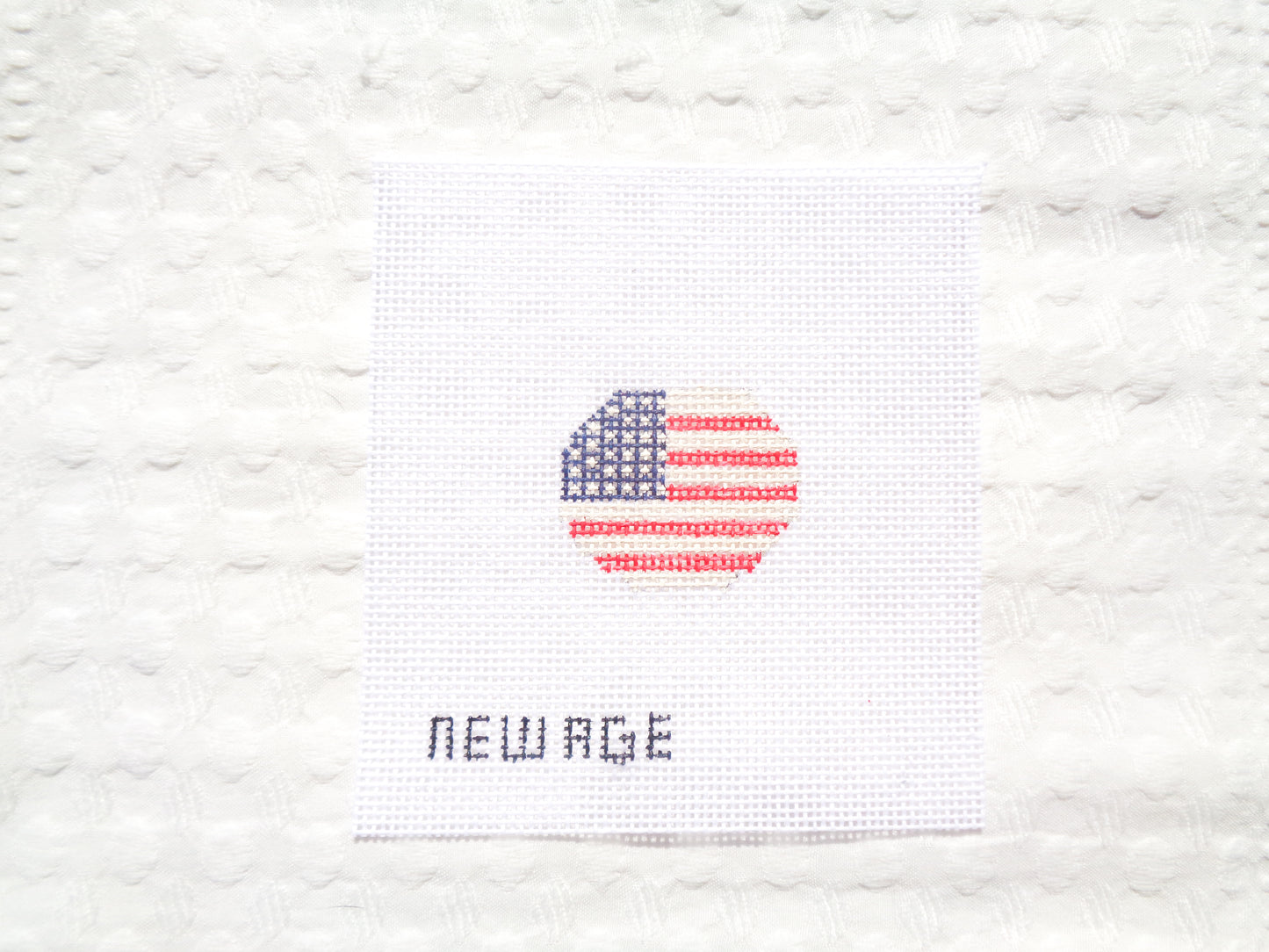 Full Needlepoint Kit - American Flag Bag Charm Fully Kitted with Self Finishing Tag