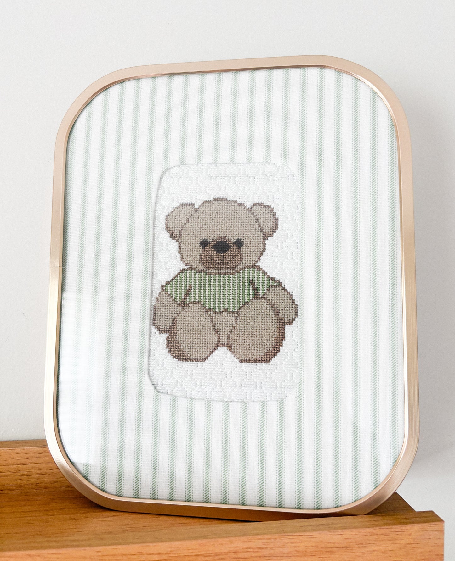 Striped Teddy Bear Canvas