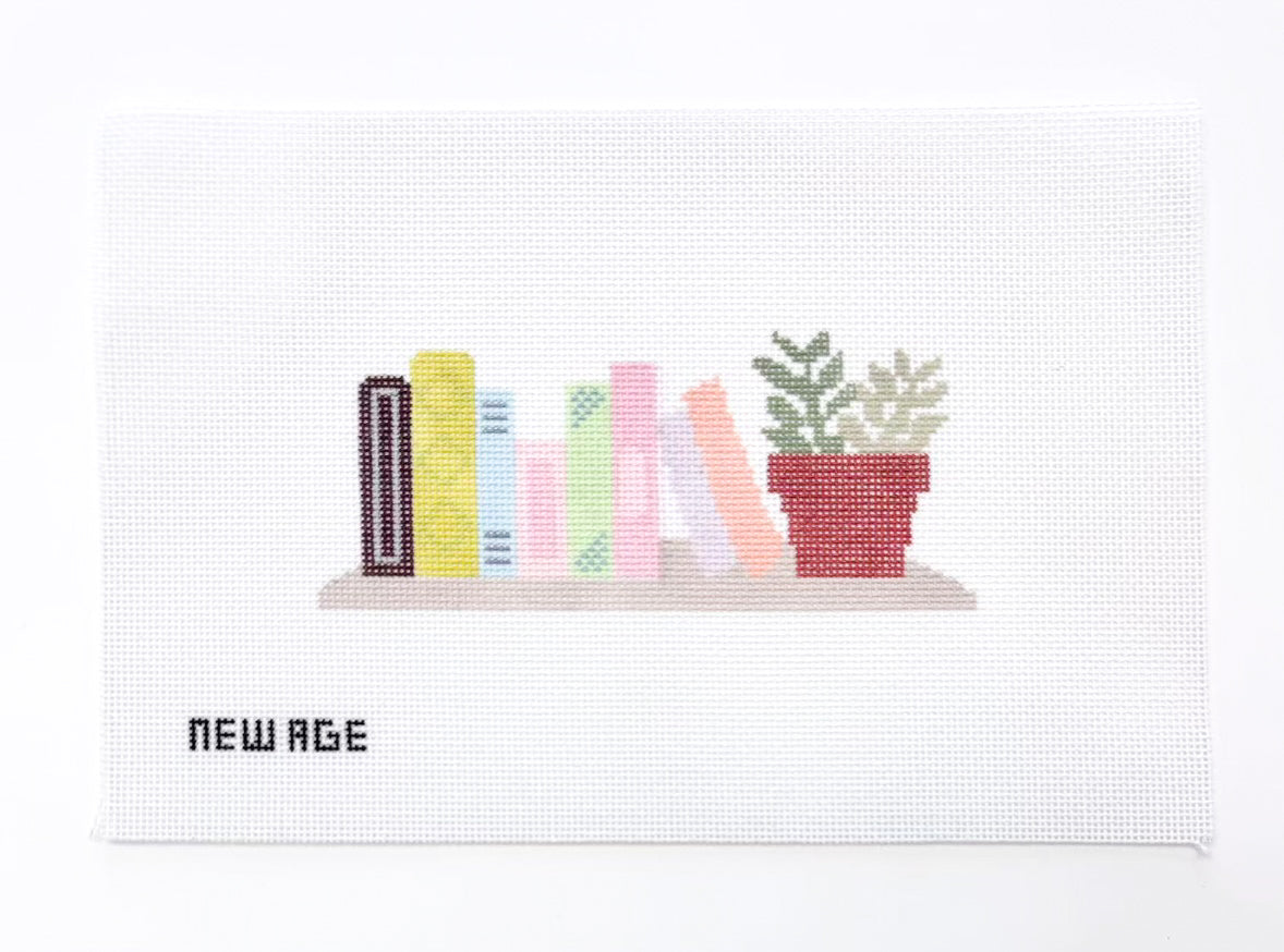 Bookshelf with Plants Canvas