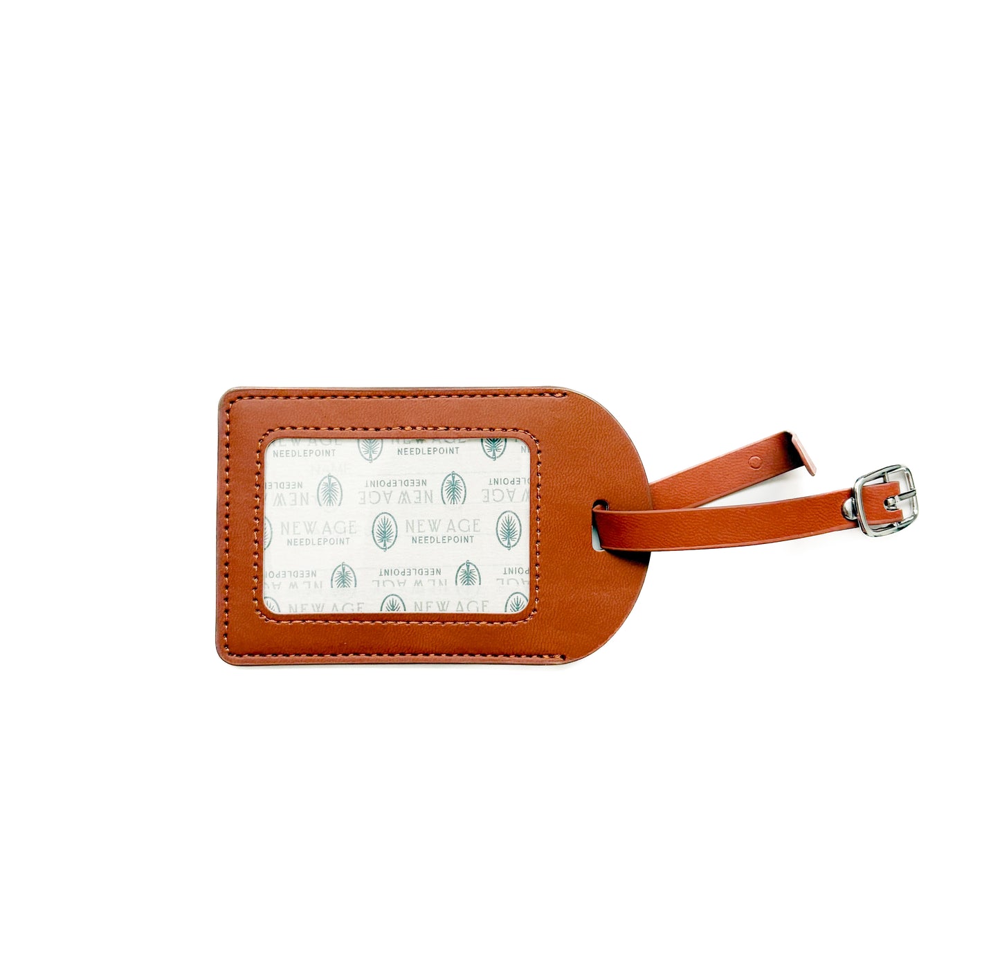 Brown Leather Self Finishing Luggage Tag