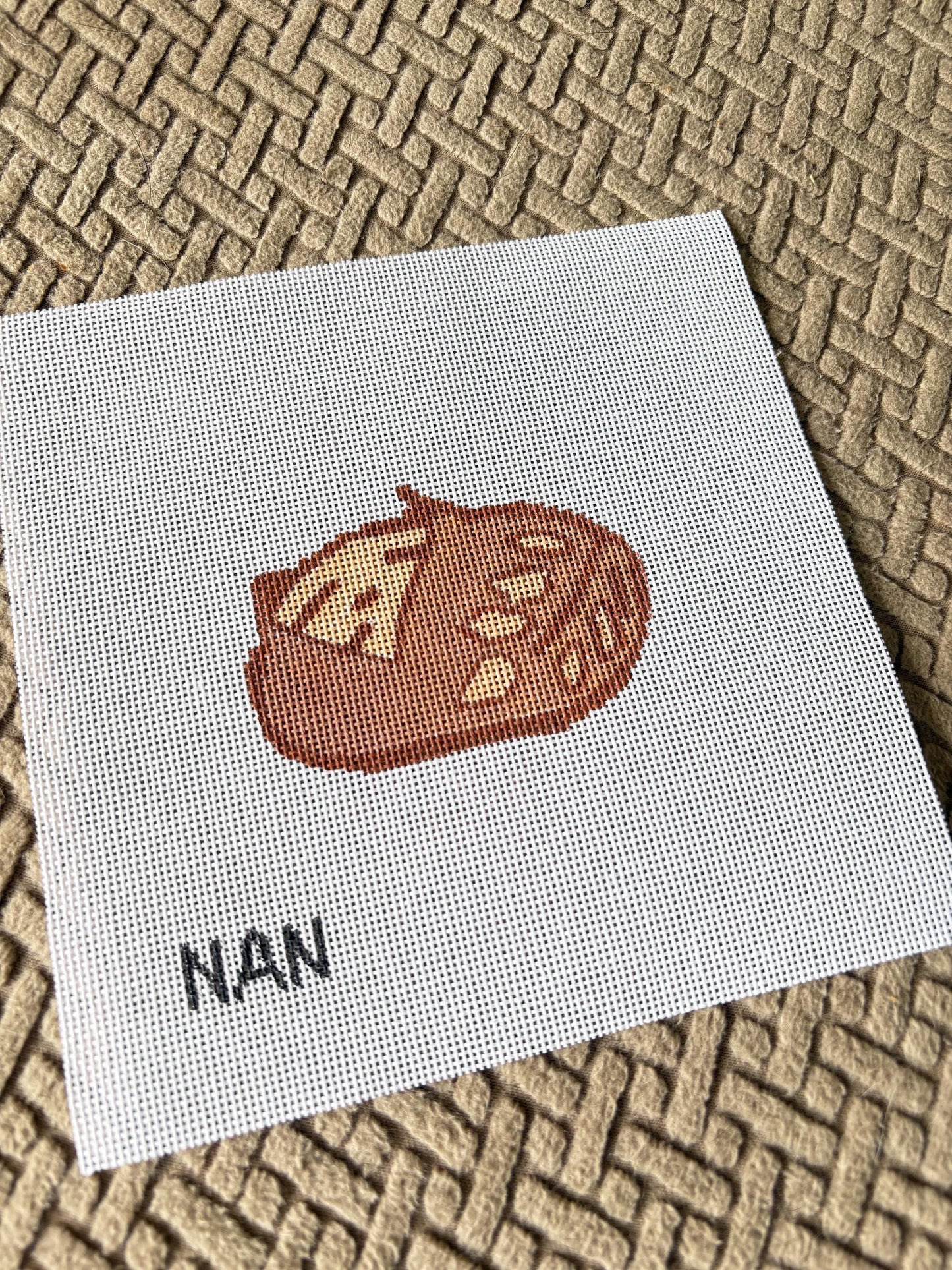 Hand-Painted Needlepoint Canvas - Sourdough Loaf on 18 Canvas | Perfect for Bakers & Stitchers