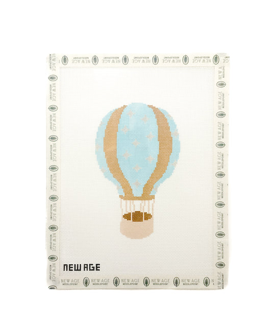 Blue Star Hot Air Balloon Needlepoint Canvas