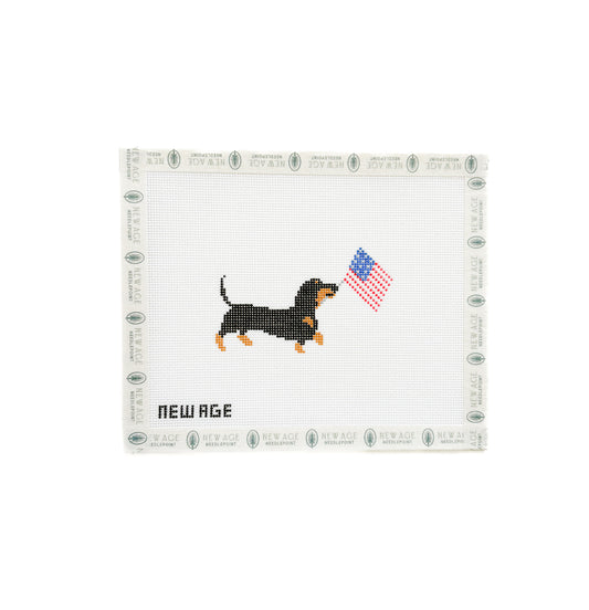 Patriotic Dachshund Needlepoint Canvas
