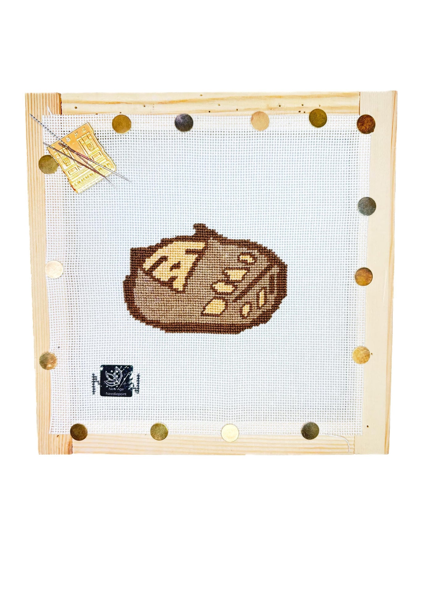 Hand-Painted Needlepoint Canvas - Sourdough Loaf on 18 Canvas | Perfect for Bakers & Stitchers