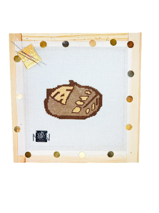 Hand-Painted Needlepoint Canvas - Sourdough Loaf on 18 Canvas | Perfect for Bakers & Stitchers