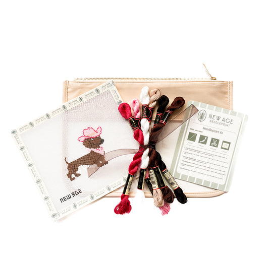 Cowgirl Dachshund– Beginner Needlepoint Kit