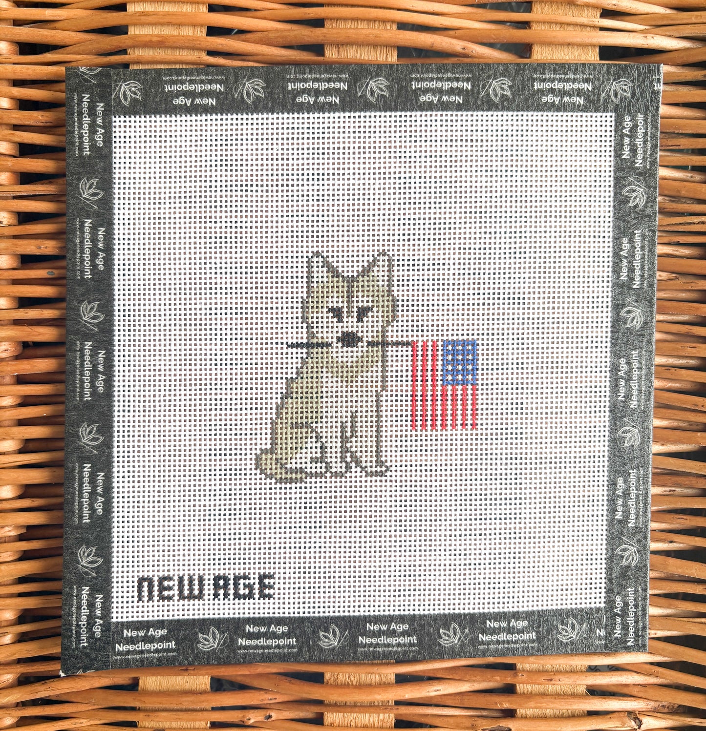 Patriotic Husky Needlepoint Canvas