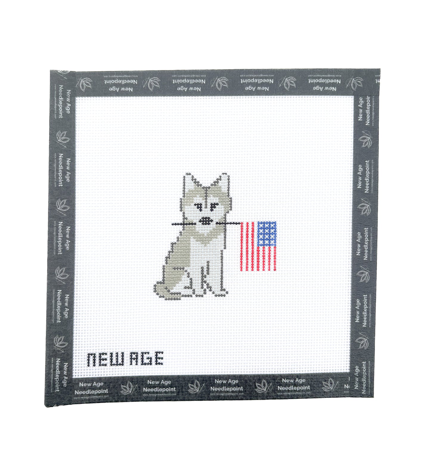 Patriotic Husky Needlepoint Canvas