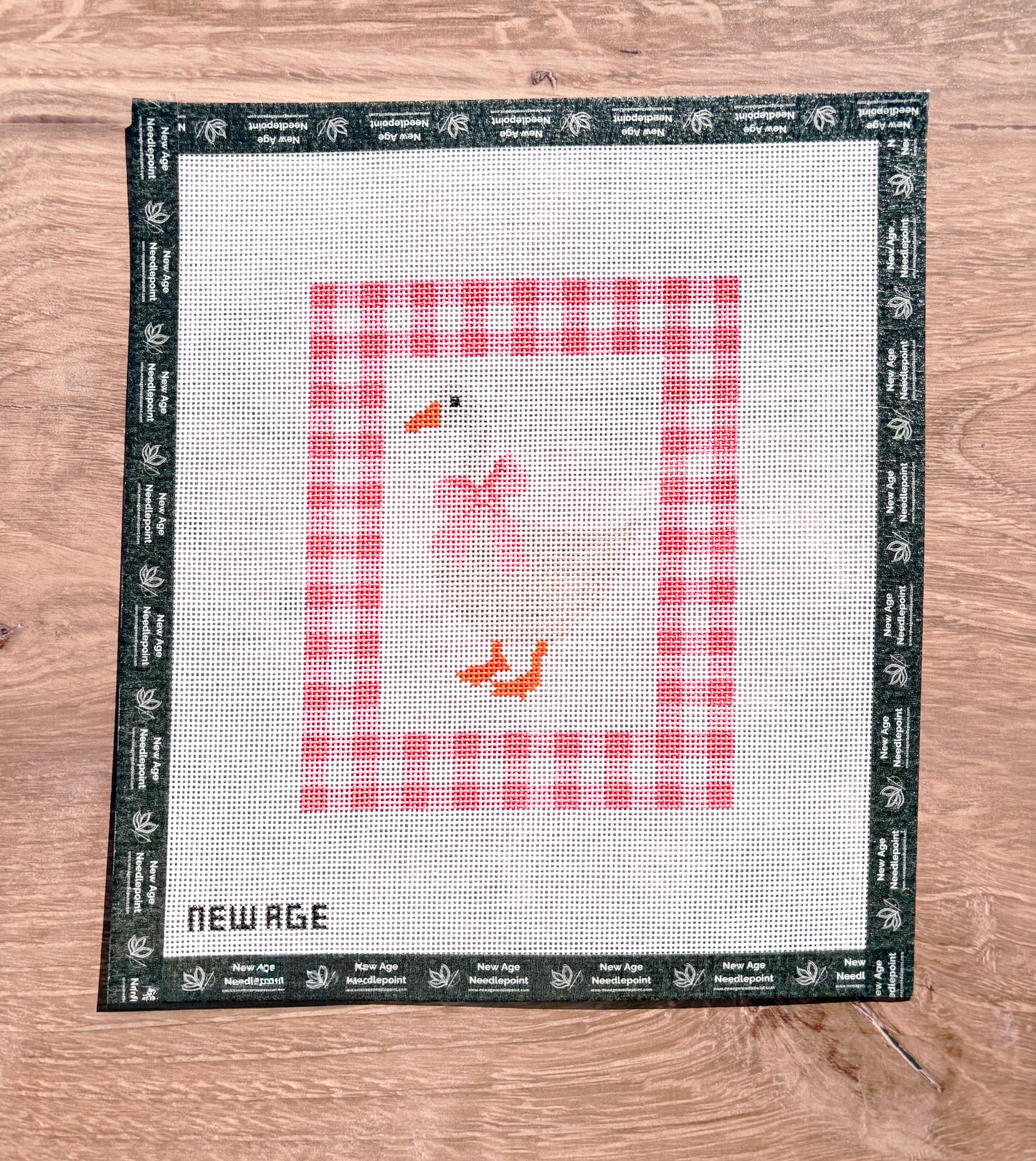 Gingham Baby Goose Needlepoint Canvas