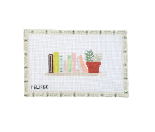 Bookshelf with Plants Canvas