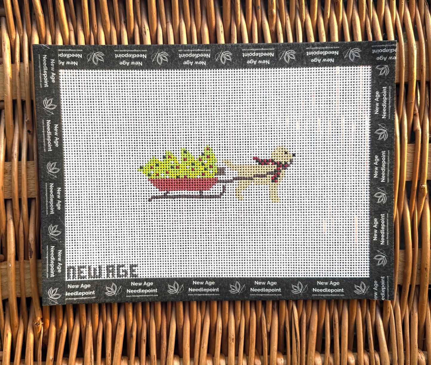 Christmas Dog and Sled Canvas