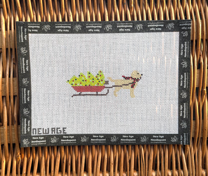 Christmas Dog and Sled Canvas