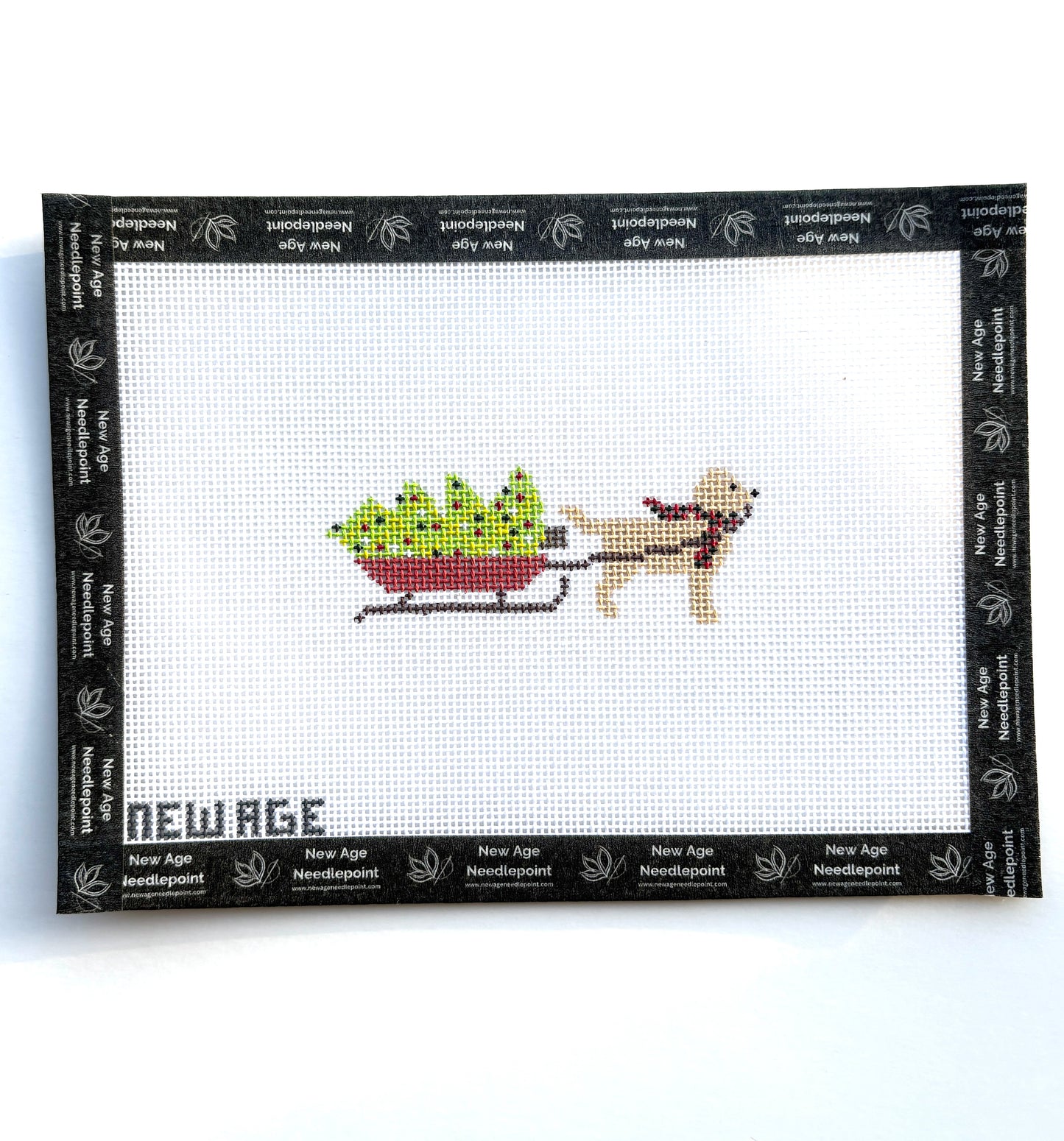 Christmas Dog and Sled Canvas