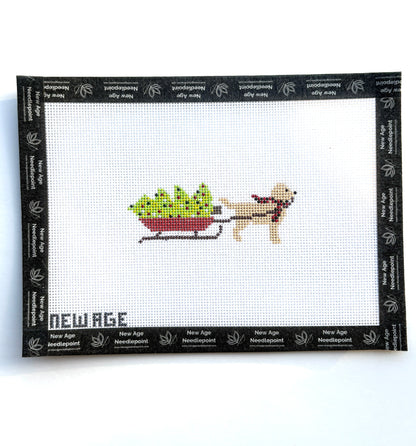 Christmas Dog and Sled Canvas