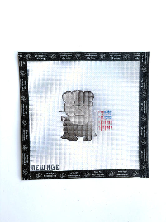 Patriotic English Bulldog Canvas