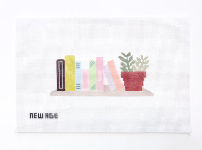 Bookshelf with Plants Canvas