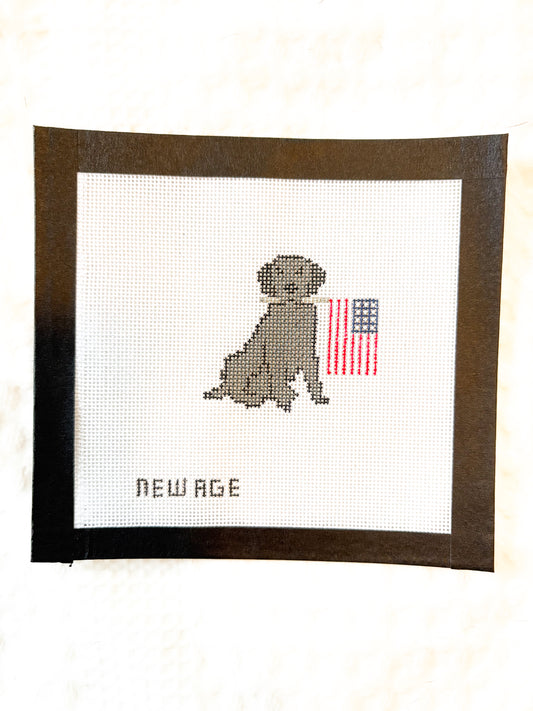 Patriotic Black Lab Canvas
