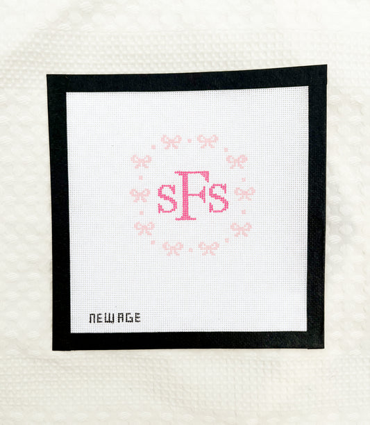 Pink Bow Monogram Canvas