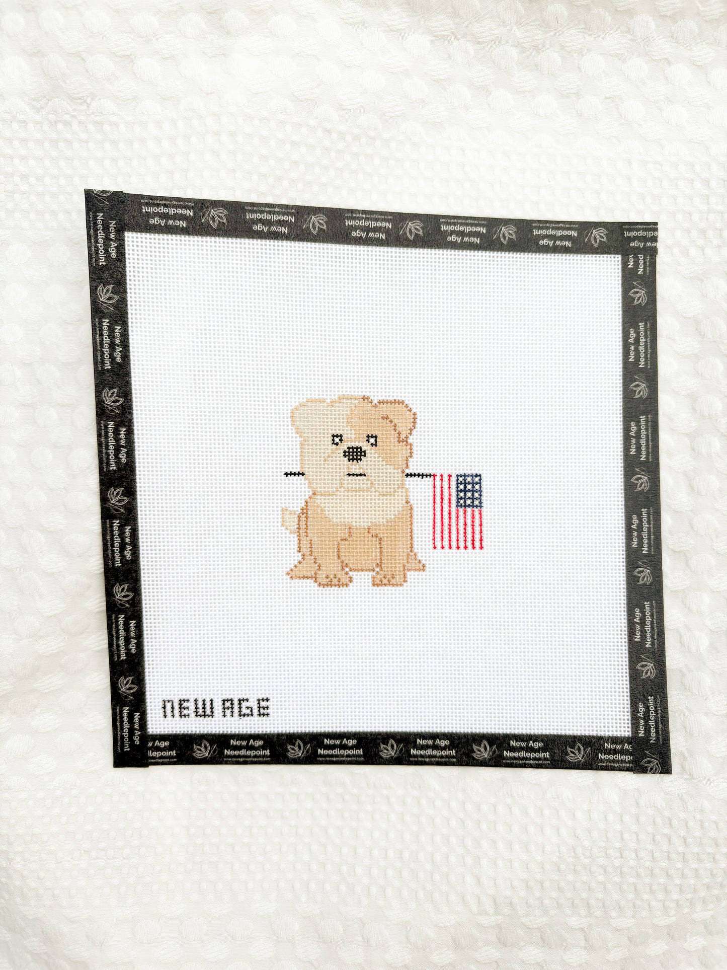 Patriotic English Bulldog Canvas