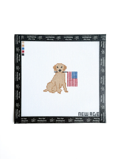 Patriotic Golden Retriever Canvas