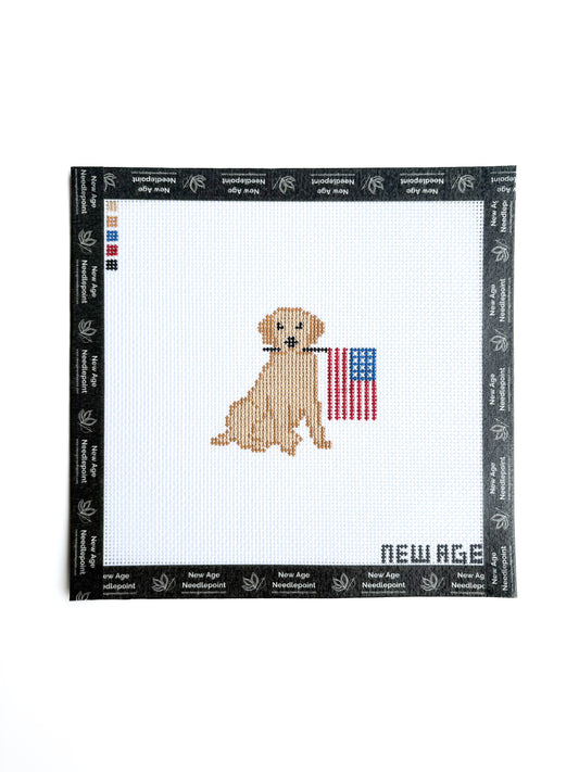 Patriotic Golden Retriever Canvas