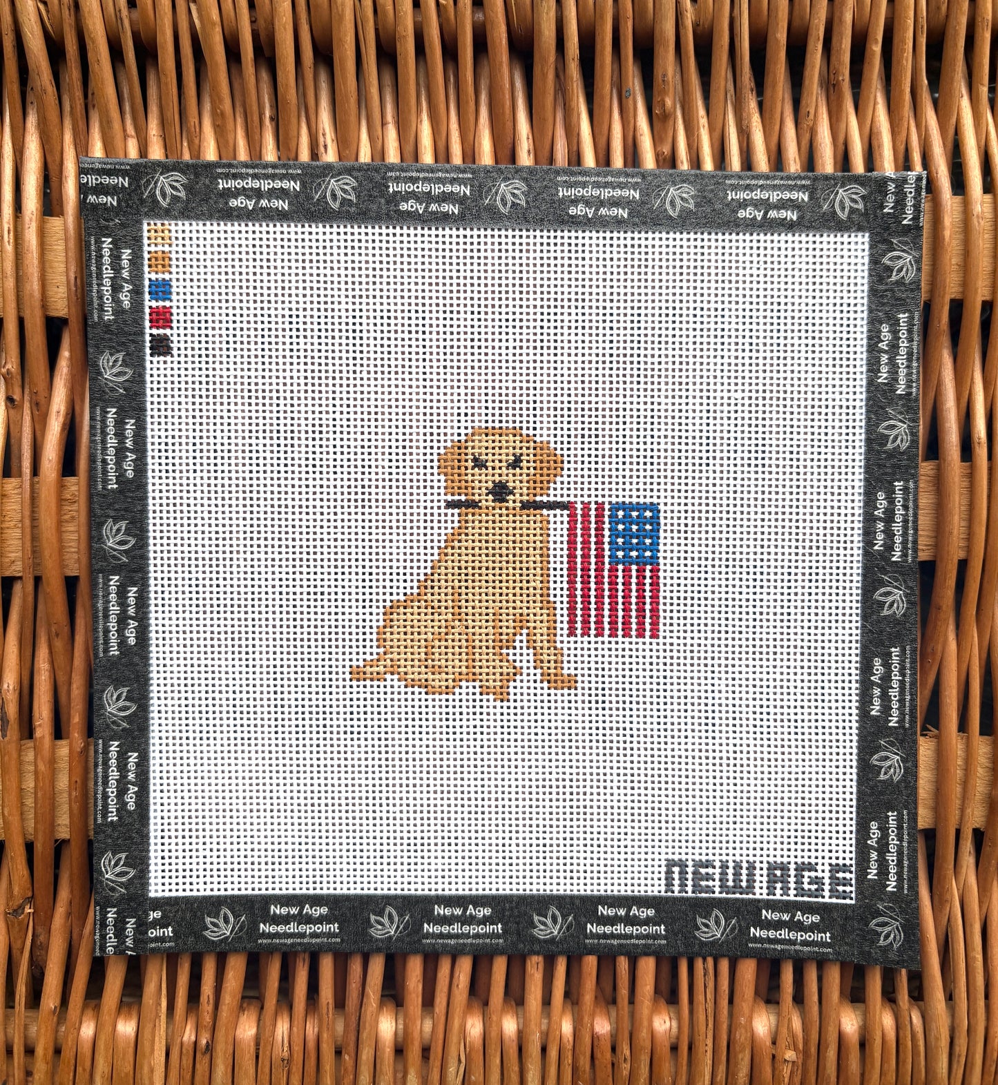 Patriotic Golden Retriever Canvas