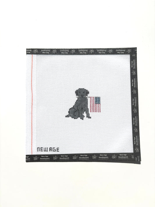 Patriotic Black Lab Canvas