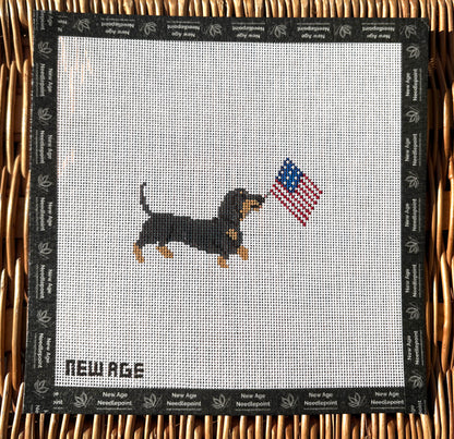 Patriotic Dachshund Needlepoint Canvas