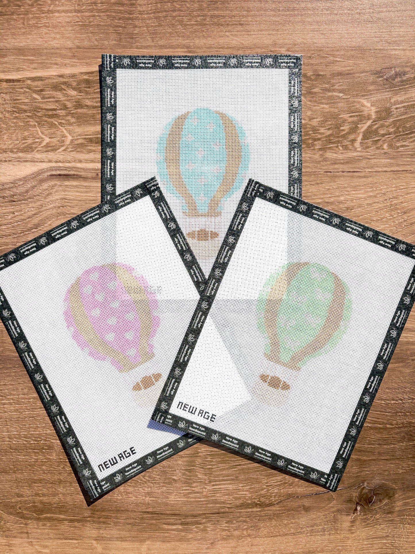 Blue Star Hot Air Balloon Needlepoint Canvas