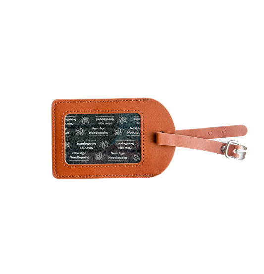 Brown Leather Self Finishing Luggage Tag