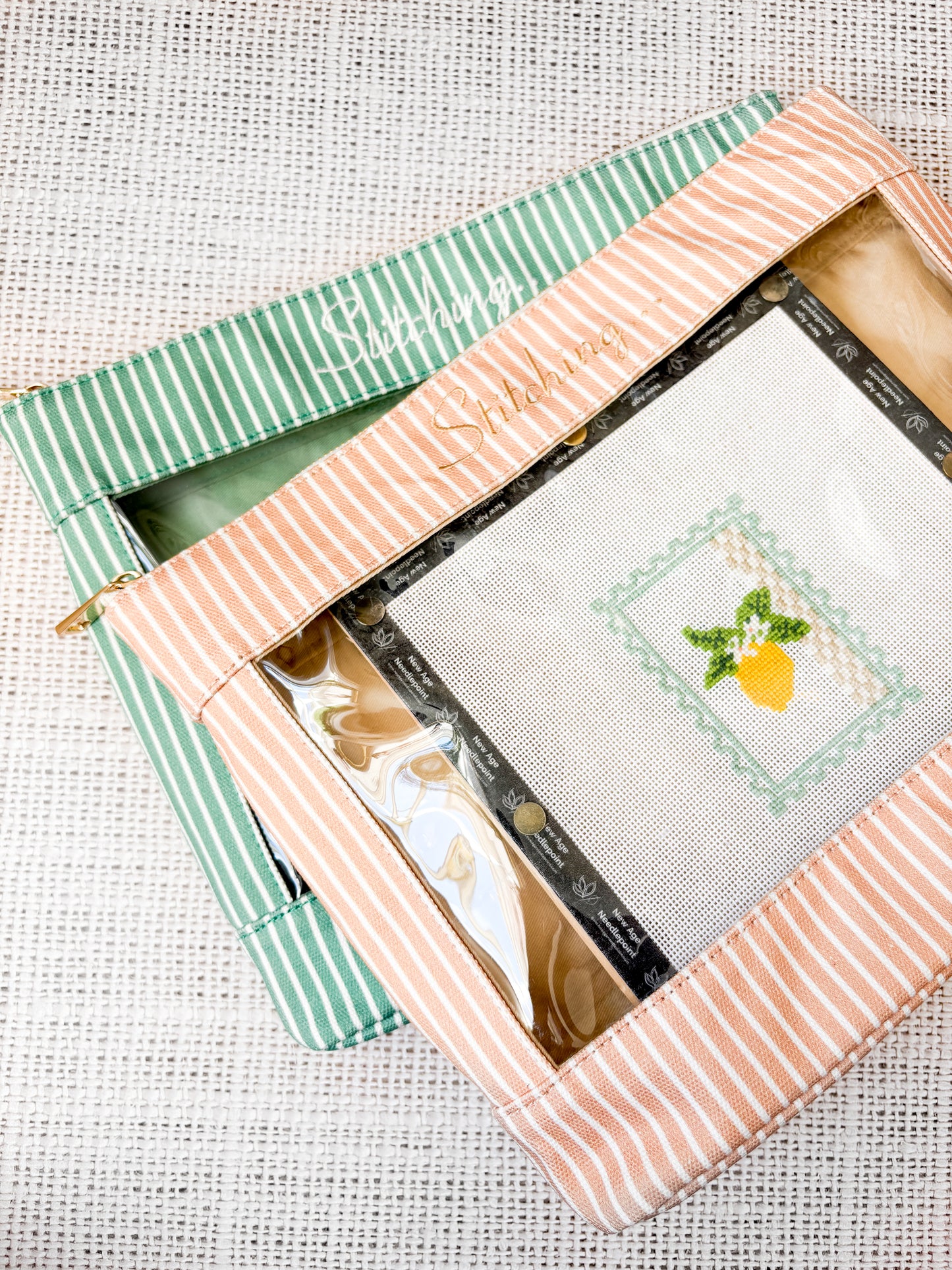 Stitching... Needlepoint Project Bag