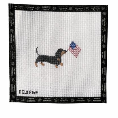 Patriotic Dachshund Needlepoint Canvas