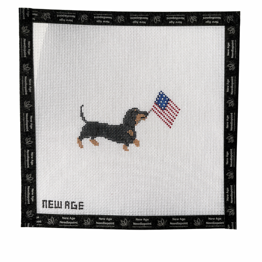 Patriotic Dachshund Needlepoint Canvas